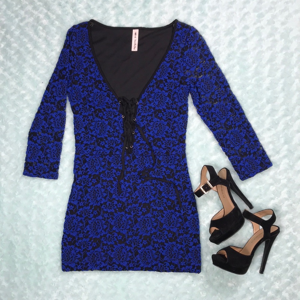 Blue Lace Mini Dress